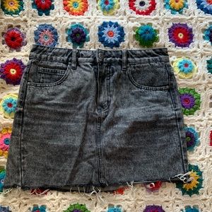 Acid wash mini skirt